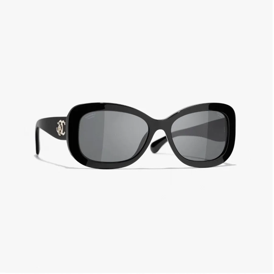 CHANEL glasses black silver color size 55口19-145