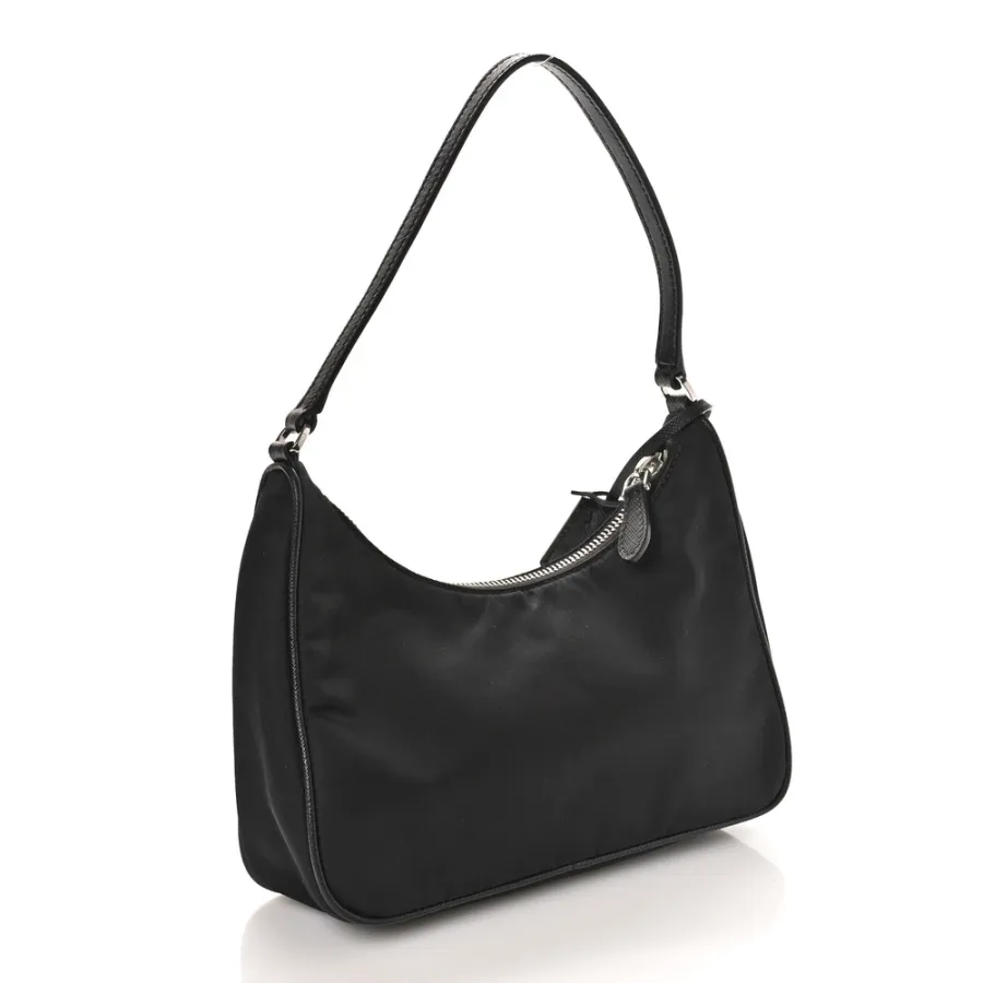 Prada Mini Re-Edition 2005 Bag Black Tessuto Nylon & Saffiano Leather Silver Hardware