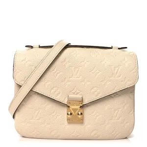 Louis Vuitton Pochette Metis PM Creme Monogram Empreinte Leather Brass Hardware