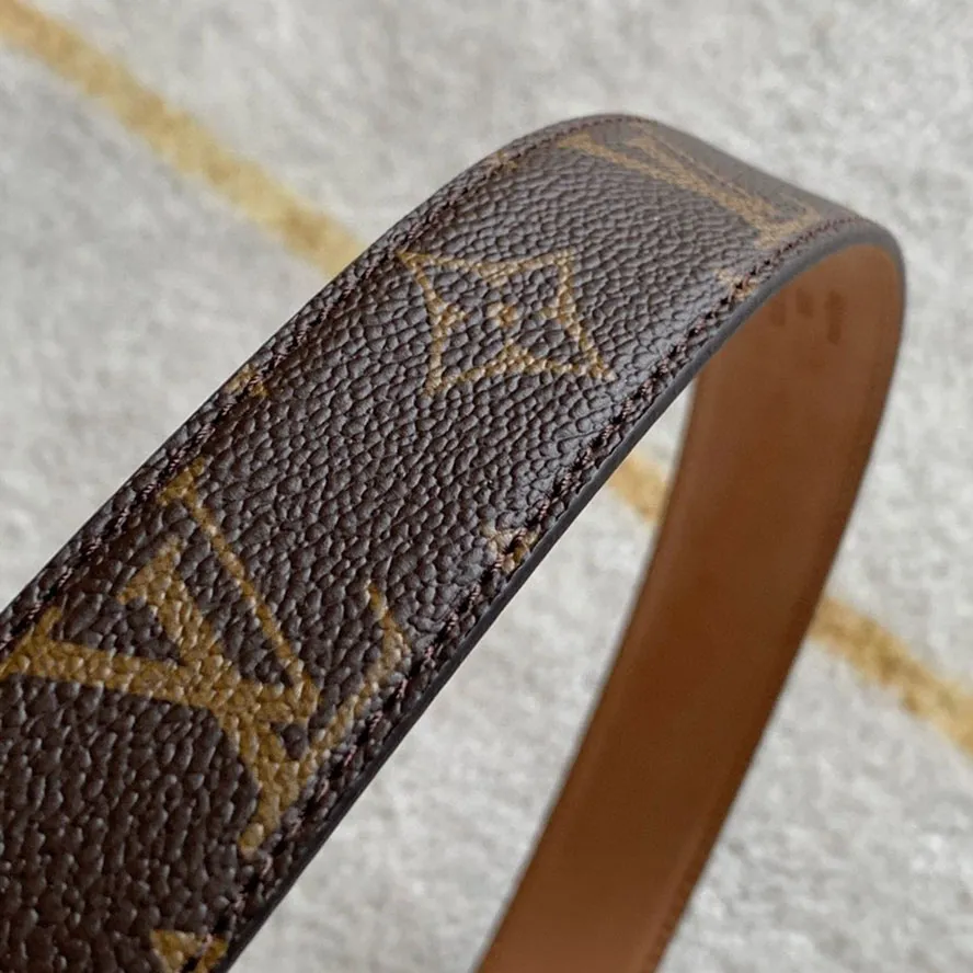 Louis Vuitton Women's Ellipse Belt In Brown Monogram Canvas With Gold Hardware 35mm