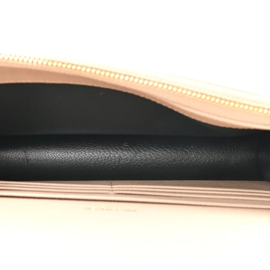 Saint Laurent Small Kate Tassel Chain Wallet Dark Beige Classic Monogram Grain De Poudre Leather Gold Hardware