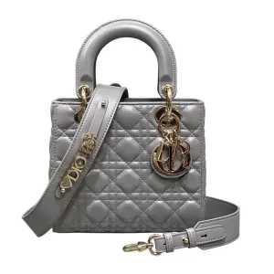 Dior Small My ABCDior Lady Dior Grey/Biscuit/Purple/Pink/Pale Blue/Stone Grey Cannage Lambskin Leather Gold Hardware