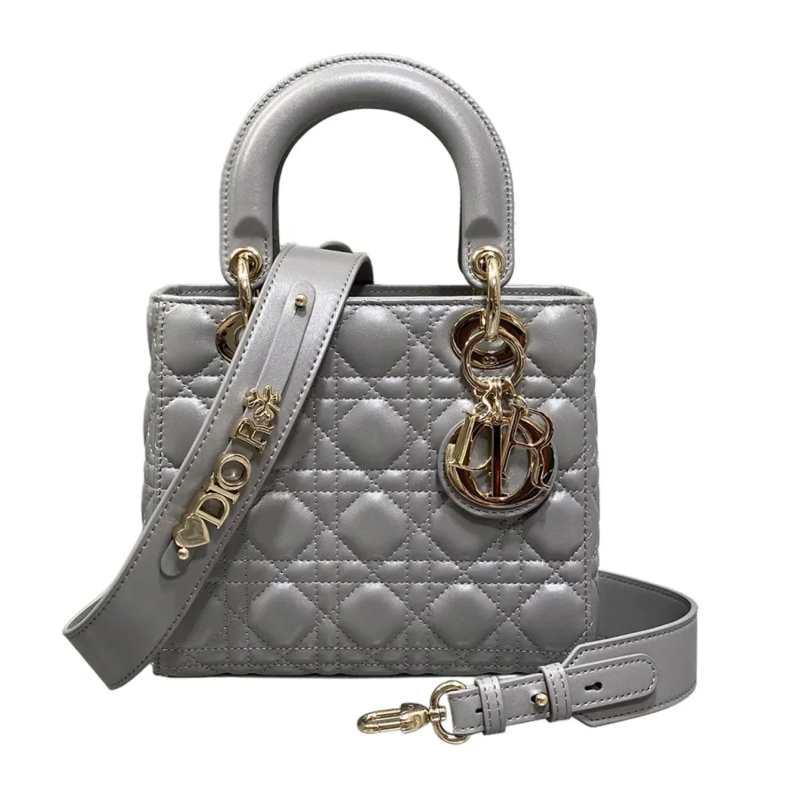 Dior Small My ABCDior Lady Dior Grey/Biscuit/Purple/Pink/Pale Blue/Stone Grey Cannage Lambskin Leather Gold Hardware