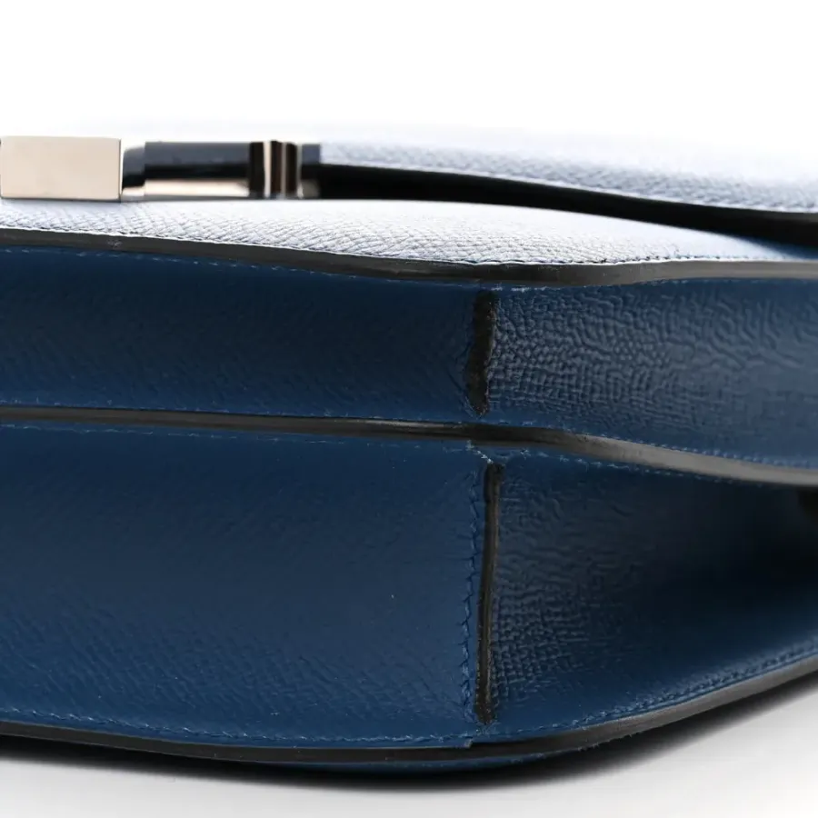 Hermès Constance Verso 24 Bleu Agate / Gris Mouette Epsom Leather Palladium Silver Hardware