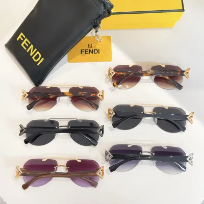 Fendi Pilot shape glasses black gold/black/brown leopard/purple/eggplant/brown monogram color Size 58口15-140