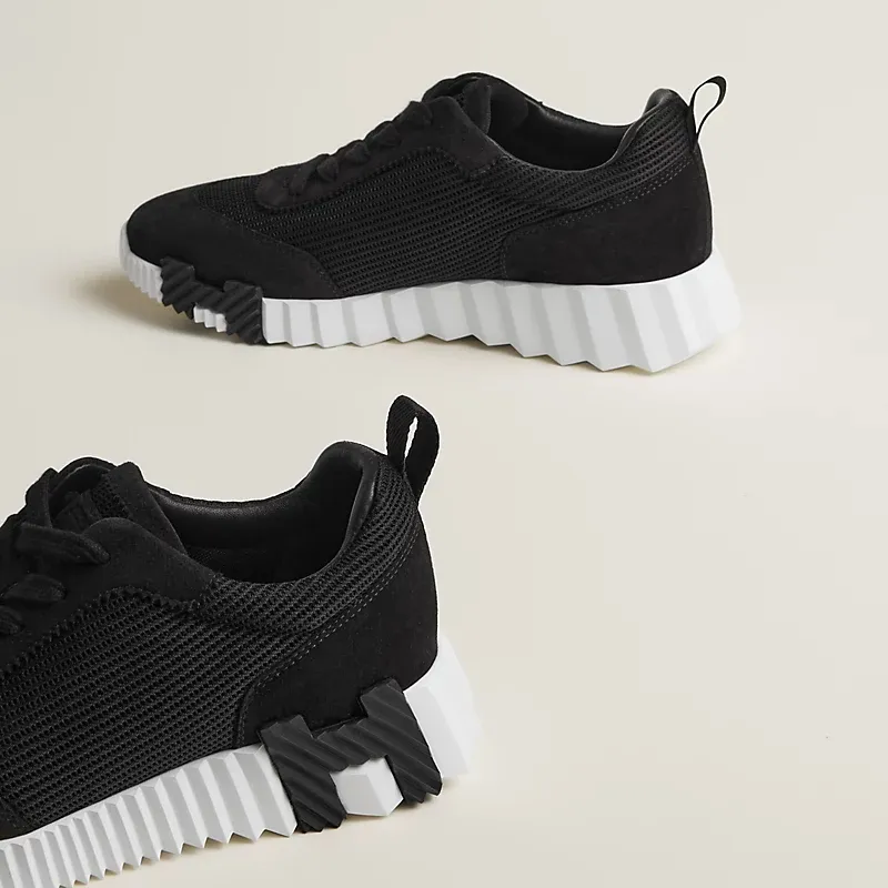 HERMES Black Sneakers Bouncing Sports Shoes