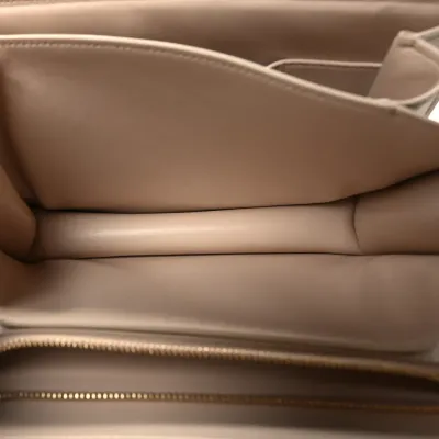 Celine Medium Classic Box Flap Bag Powder Liege Calfskin Leather Gold Hardware