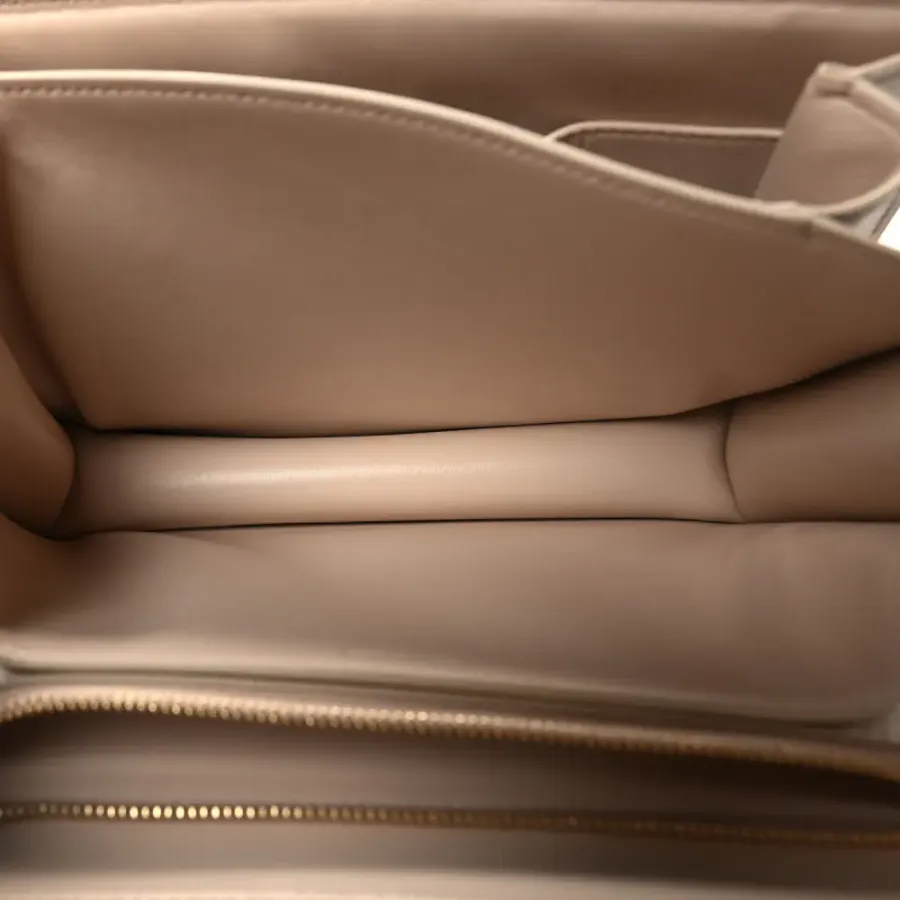 Celine Medium Classic Box Flap Bag Powder Liege Calfskin Leather Gold Hardware