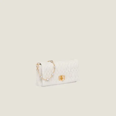 Miu Miu Quilted Lambskin Leather white Shoulder Bags