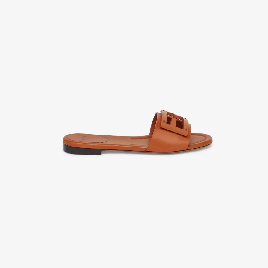 FENDI Brown leather sandals slippers