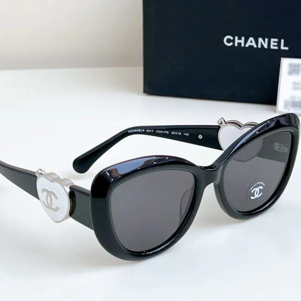 CHANEL glasses black silver color size 55-19-140 - Image 4