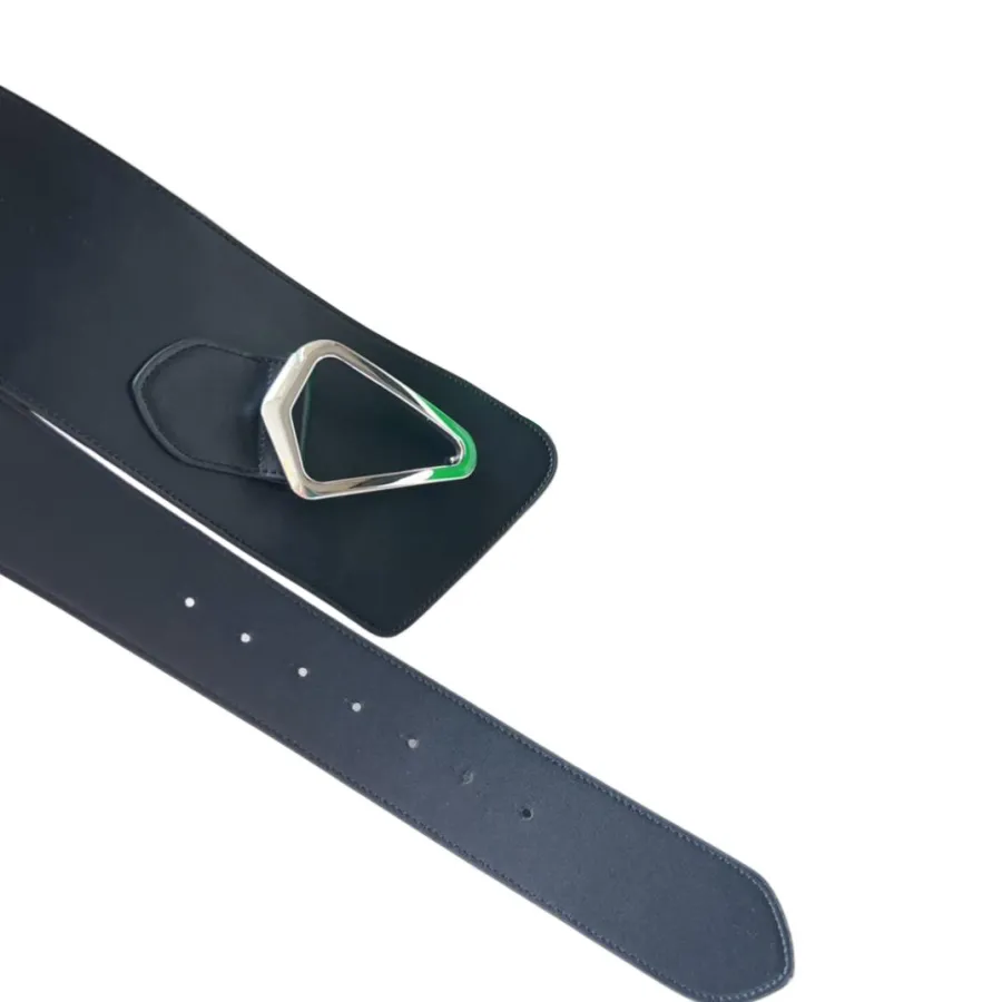 Bottega Veneta Women's Maxi Adjustable Belt In Black Calfskin With Silver Hardware 80mm