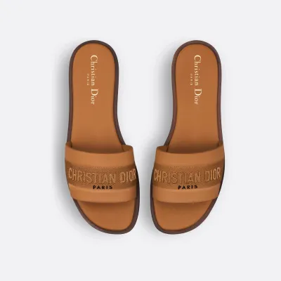Dior brown flat slippers