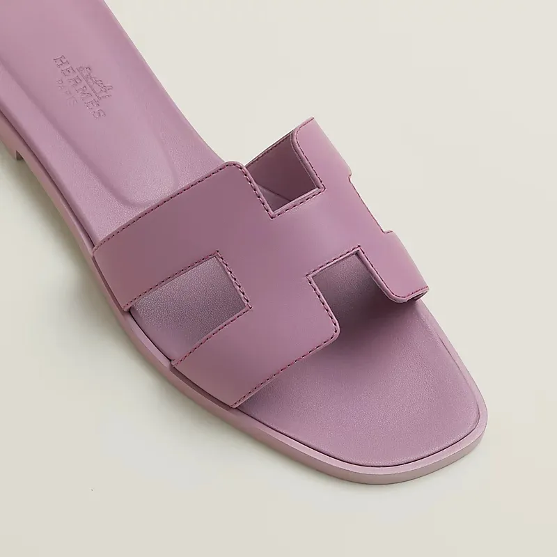 HERMES Oran purple Slippers