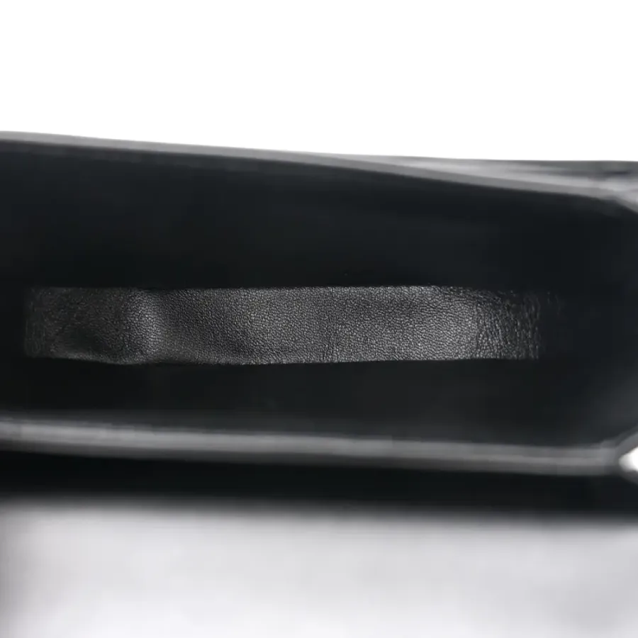 Celine Mini Besace Clea Triomphe Bag Black Shiny Calfskin Leather Gold Hardware