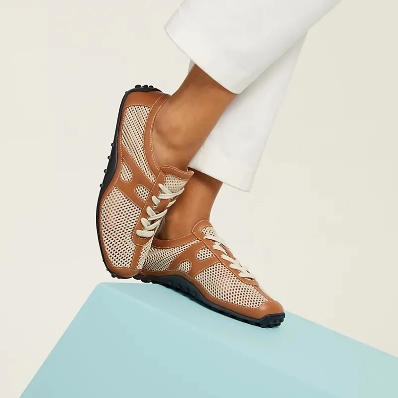 HERMES Kiga Sneakers Brown Sports Shoes