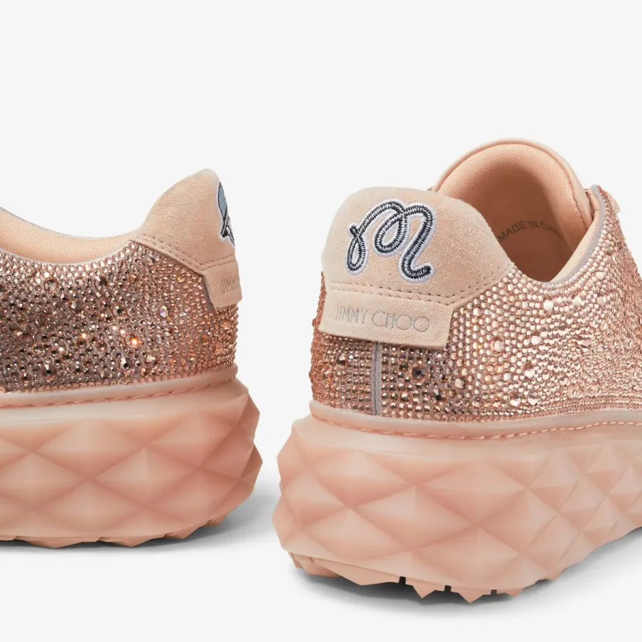 JIMMY CHOO Crystal embellished macarons sparkly suede sneakers