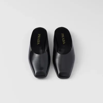 PRADA Black shiny leather Moeller shoes