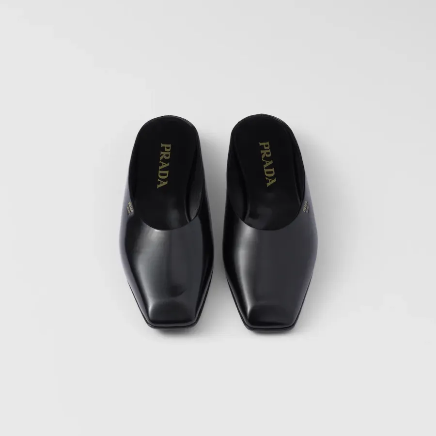 PRADA Black shiny leather Moeller shoes