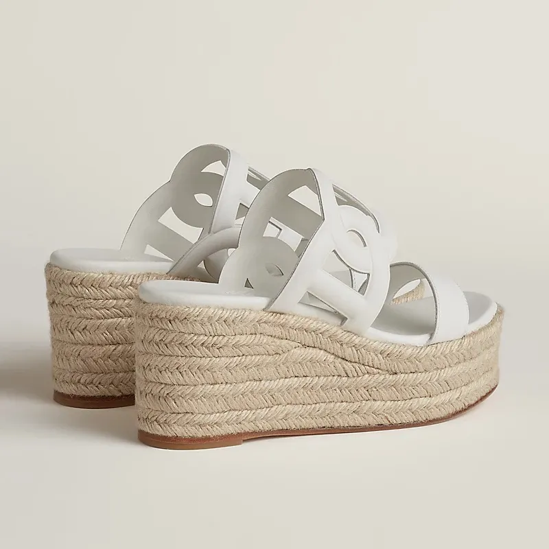 HERMES Ithea Wedges and heels Slippers High-heeled slippers white High Heels Sandal