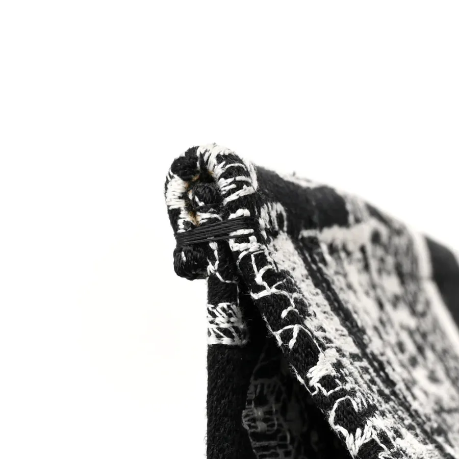 Dior Medium Plan De Paris Book Tote Black/White Embroidered Canvas