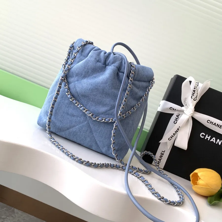 Chanel 22bags Denim Light Blue / Blue Shoulder Bags