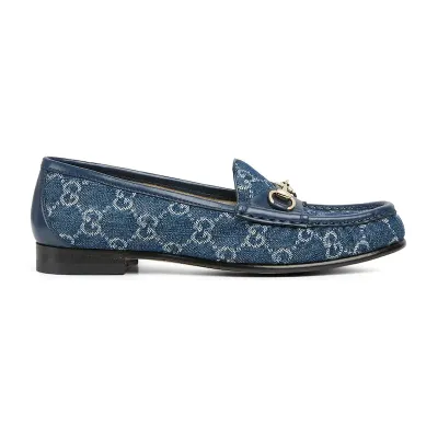 Gucci blue horse bit buckle flat bottom Loafers