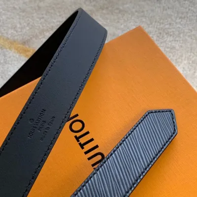 Louis Vuitton Women's Malletier Square Buckle Belt In Black Calfskin With Silver Hardware 25mm