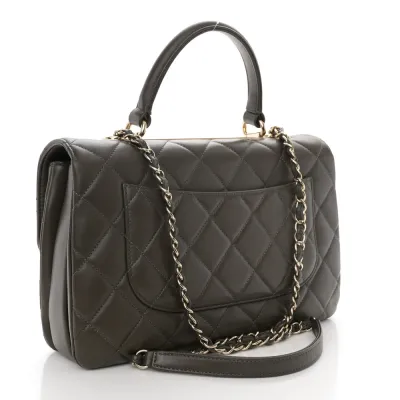 Chanel Trendy CC Flap Medium in Dark Khaki Lambskin