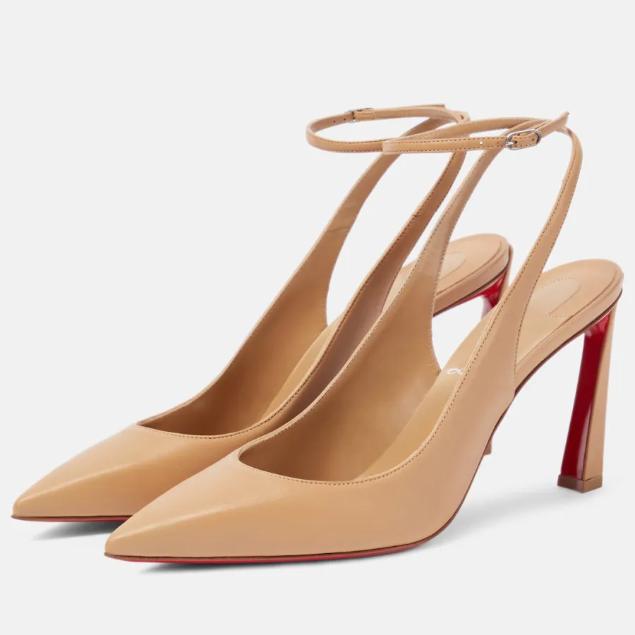 Christian Louboutin Beige  leather halter heels high heel sandals
