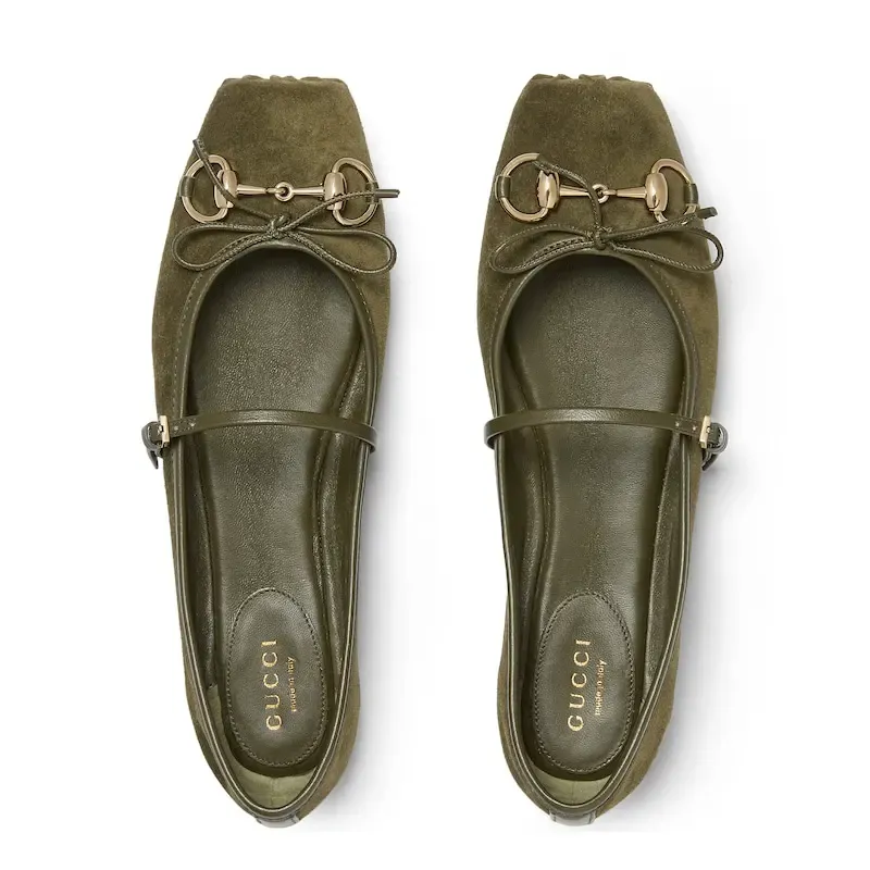 Gucci green Ballet Shoes Flat Shoes