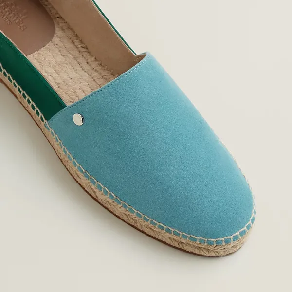 HERMES Joven Green and Blue Espadrilles - Image 2
