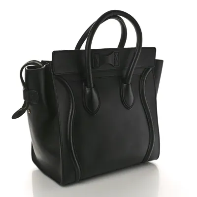 Celine Mini Luggage Bag Black Smooth Calfskin Leather