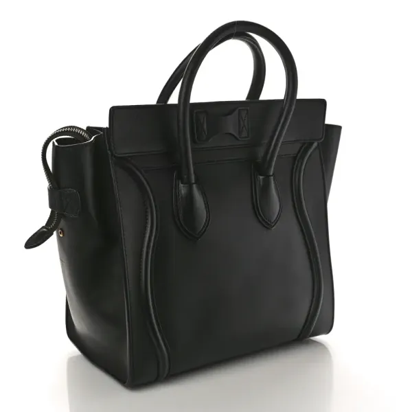 Celine Mini Luggage Bag Black Smooth Calfskin Leather - Image 3