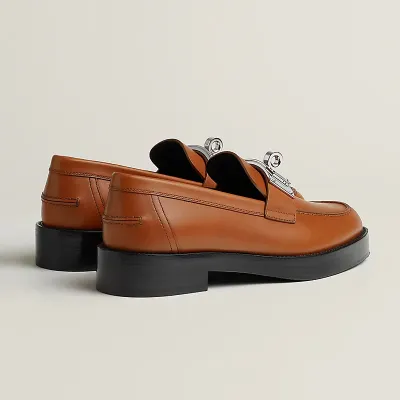 HERMES Hot Brown Loafers