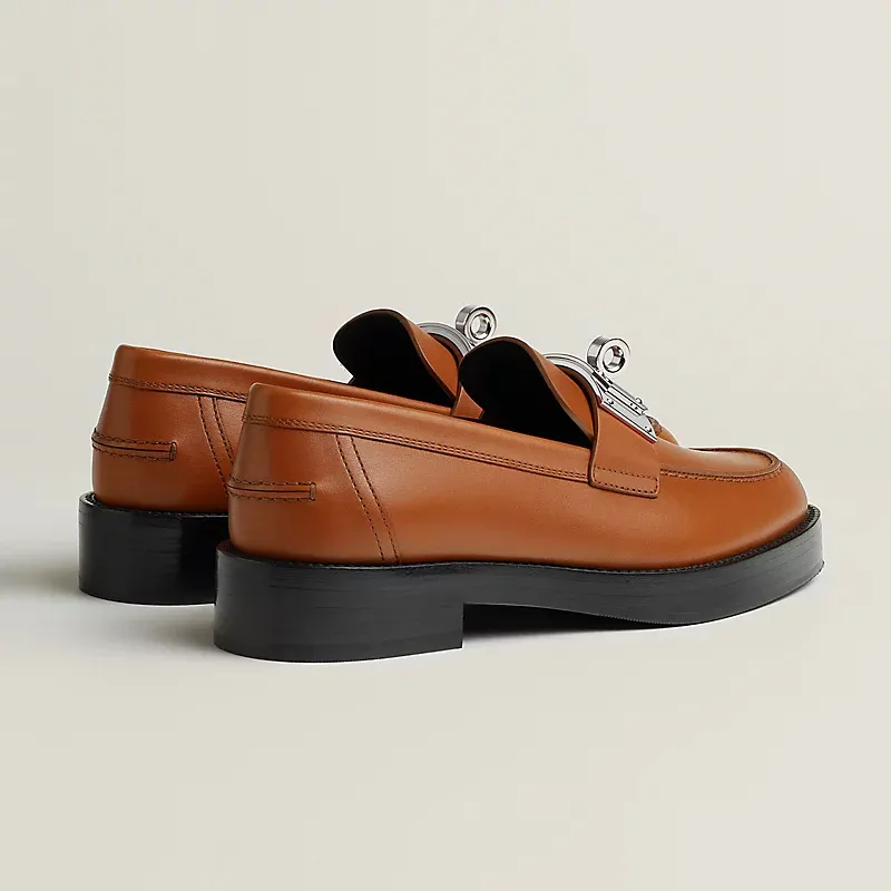 HERMES Hot Brown Loafers