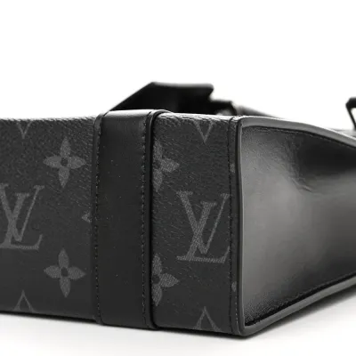 Louis Vuitton Mini Sac Plat Monogram Eclipse Canvas Silver Hardware