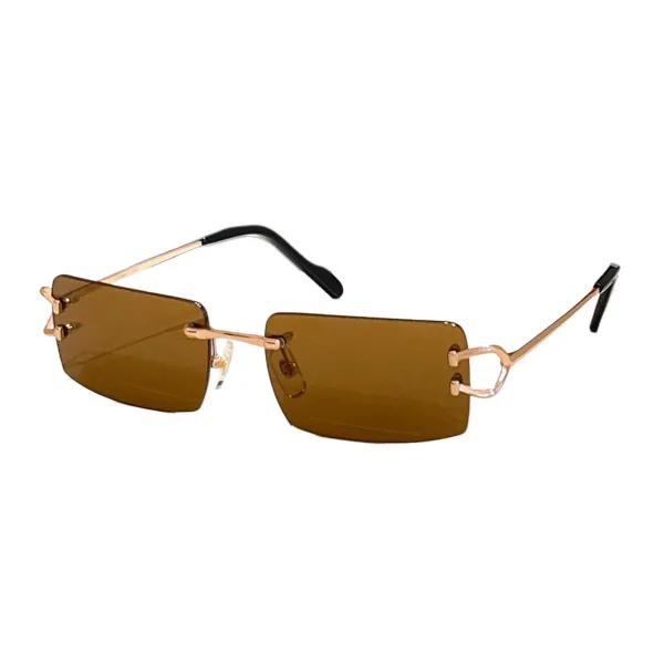 Cartier square frame glasses black silver/brown rose gold/blue silver/brown gold/black gold/silver/gold color Size 55-19-145 - Image 2