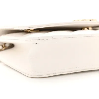 Chanel Wallet On Chain – Small White Quilted Caviar