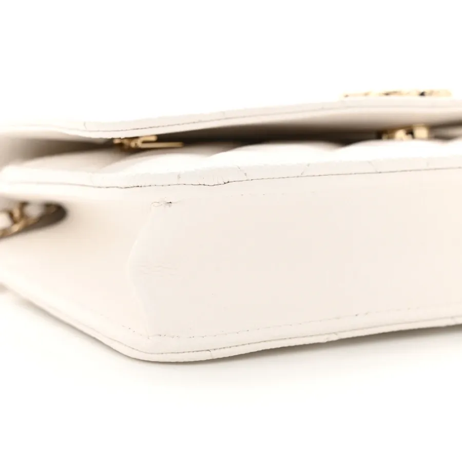 Chanel Wallet On Chain – Small White Quilted Caviar