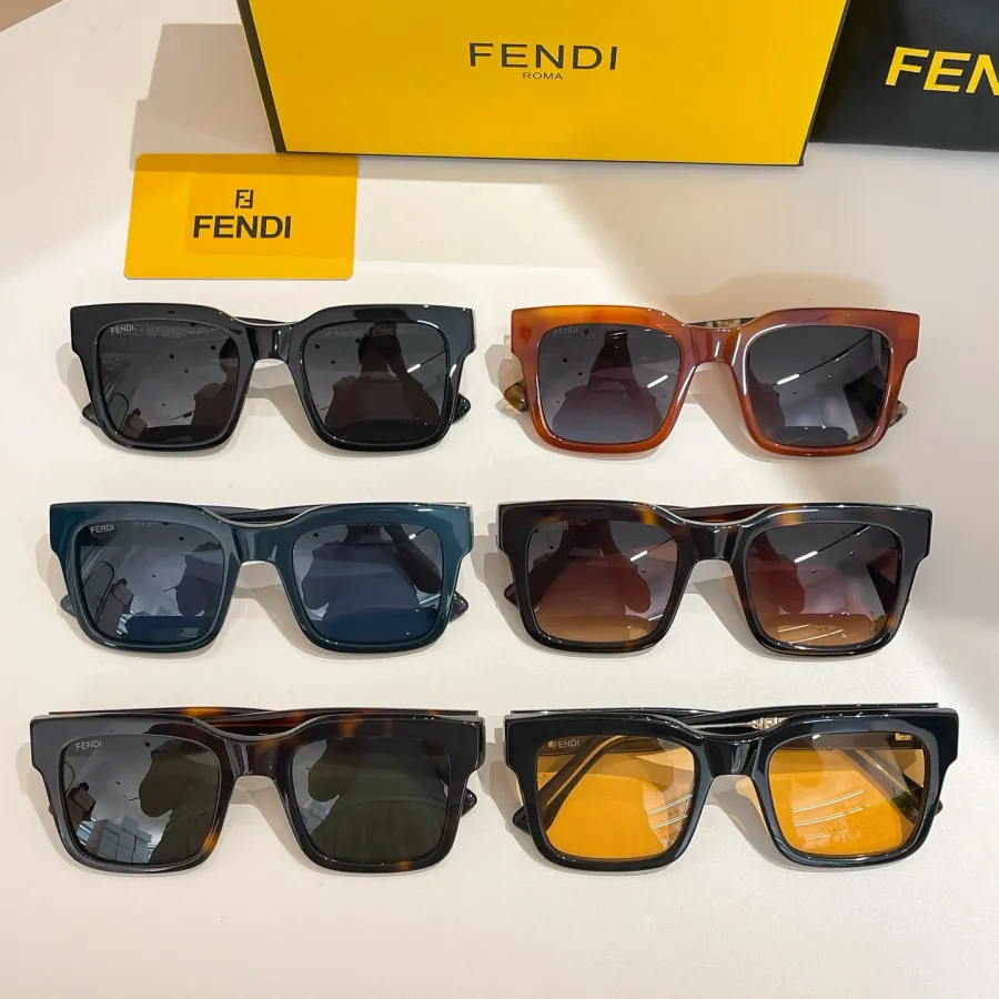 Fendi square frame glasses leopard/leopard green/orange black/blue/black/brown black color Size 51口22-145