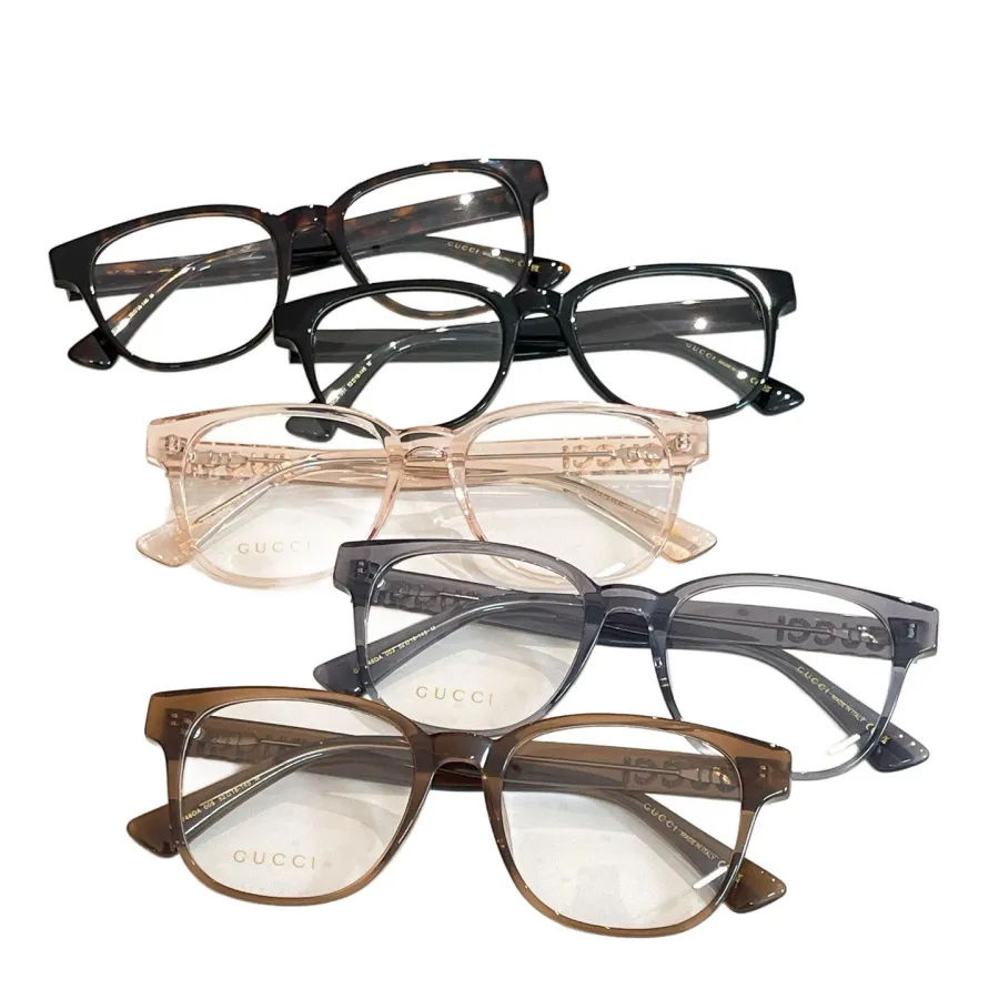 Gucci Wayfarer glasses black/leopard/brown/pale orange color transparent lens Size 52口18-145