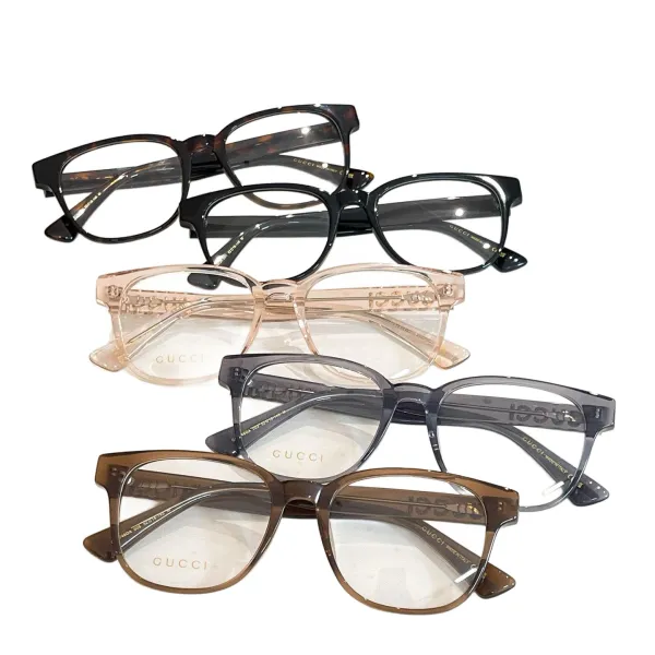 Gucci Wayfarer glasses black/leopard/brown/pale orange color transparent lens Size 52口18-145 - Image 7