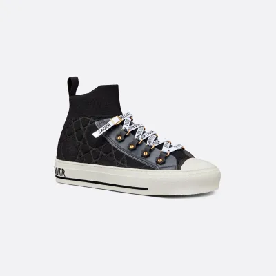 Dior black thick bottom high bang sneakers
