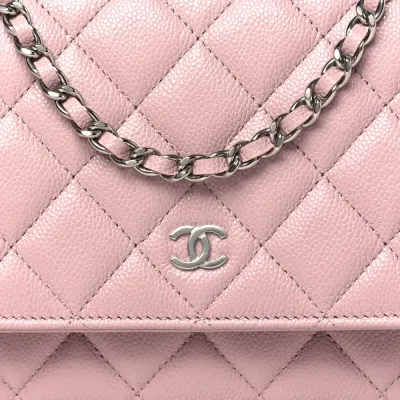Grade Chanel Wallet On Chain - Light Pink Caviar
