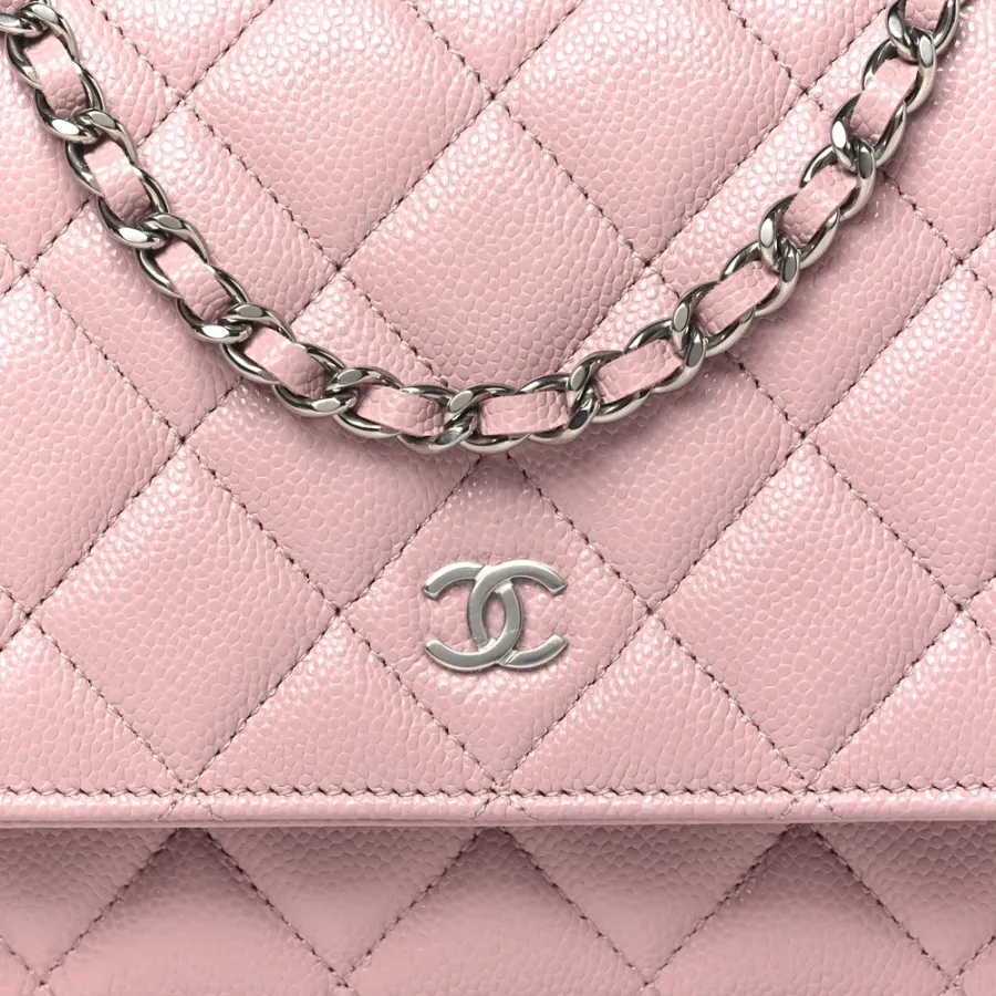 Grade Chanel Wallet On Chain - Light Pink Caviar
