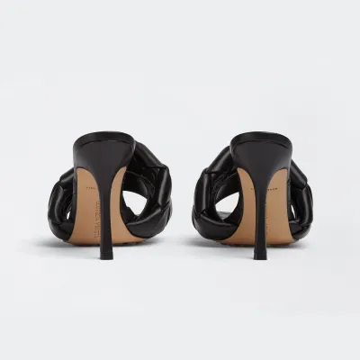 Bottega Veneta Lido Mule In Black Intrecciato Leather Flat Mules (Heel Height 9cm)