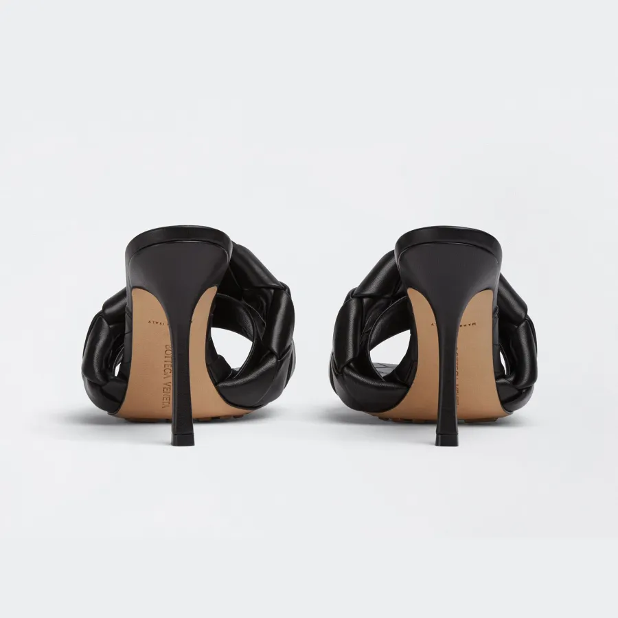 Bottega Veneta Lido Mule In Black Intrecciato Leather Flat Mules (Heel Height 9cm)