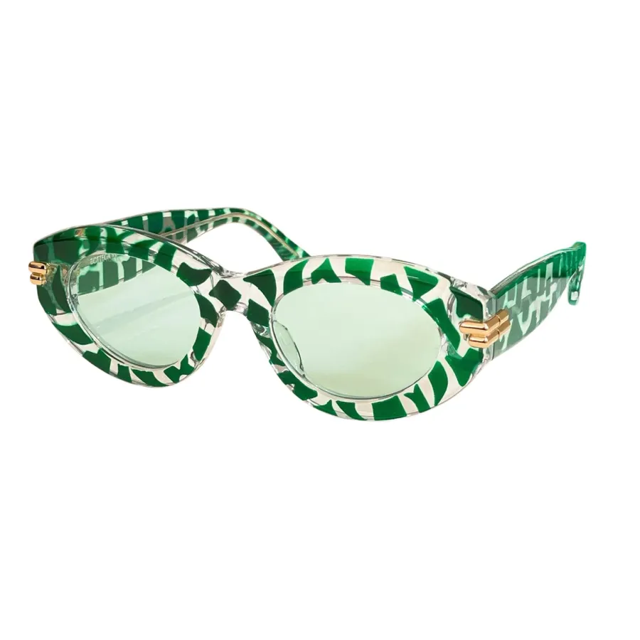 Bottega Veneta Oval glasses black/pink/green white/leopard/grey black/black brown color Size 132口1-120