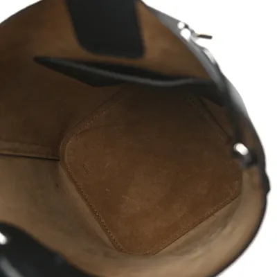 Loewe Pebble Bucket Bag Mini Black Soft Grained Calfskin Leather Palladium Hardware